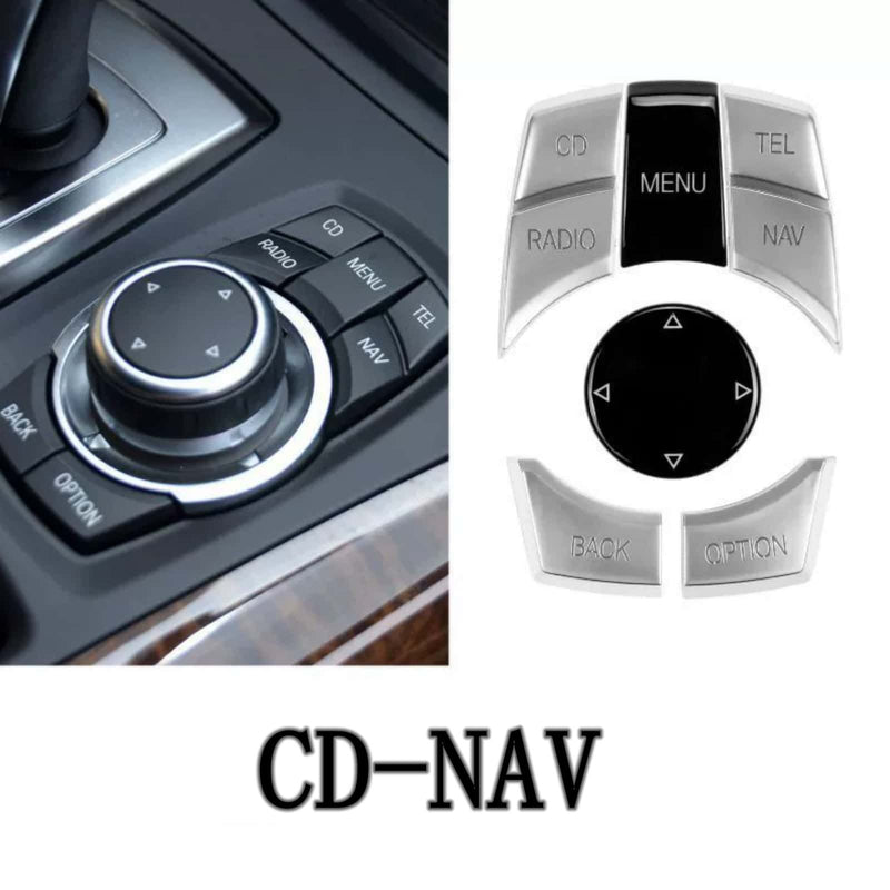 WXZOS Chrome IDrive Multi-Media Switch Button Cover Replace for BMW E84 X1 2013-2016