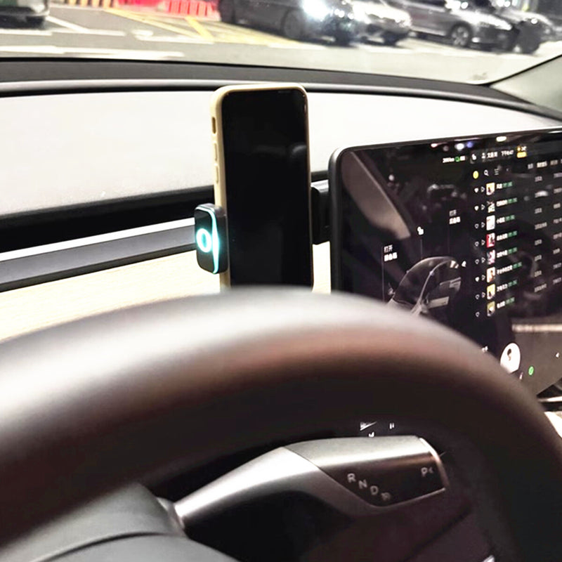 WXZOS Solar-Powered Auto-Extending Car Phone Mount Holder for Tesla Model 3 2020-2025