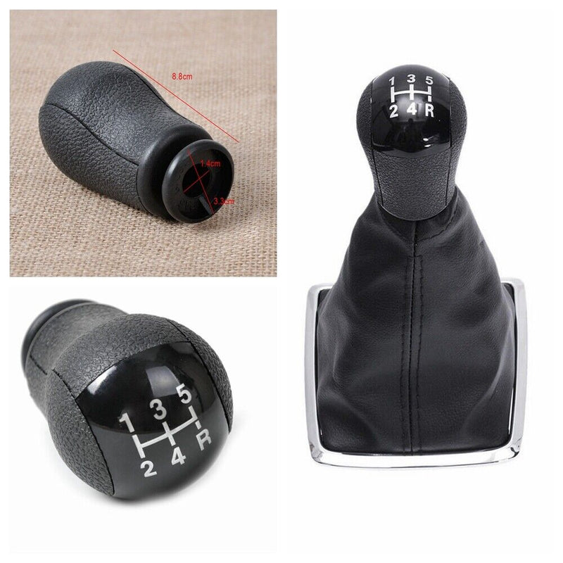 Black 5Speed Gear Shift Knob Stick Gaiter Boot For Ford Focus Mondeo MK3 Mustang