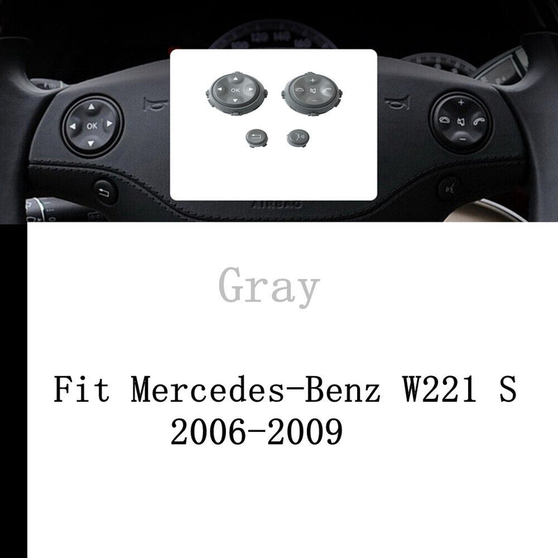 R&L Gray Steering Wheel Switch Button for Mercedes-Benz W221 S 2006-2009