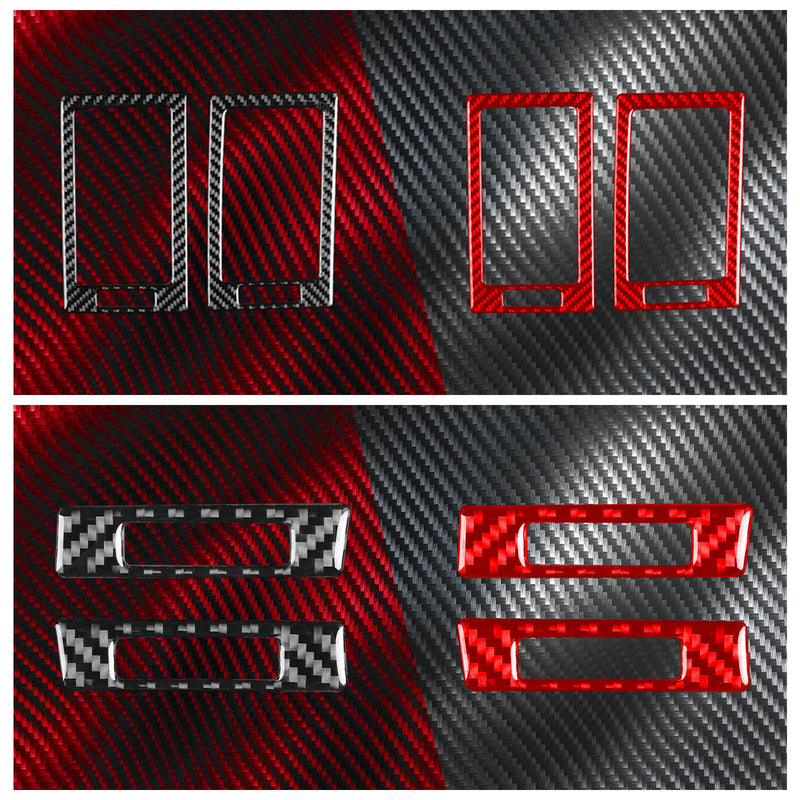 WXZOS Genuine Carbon Fiber Dashboard Air Vent Trim for Toyota Tundra 2007-2013