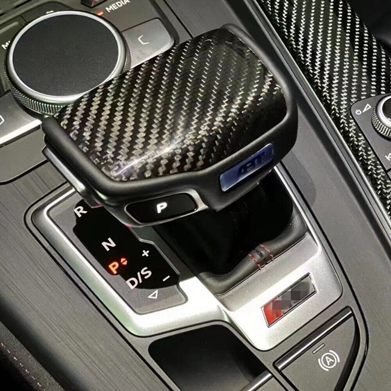 Carbon Fiber Gear Shift Knob Cover for Audi A4 S4 A5 S5 RS4 RS5 ABT 2017-2022