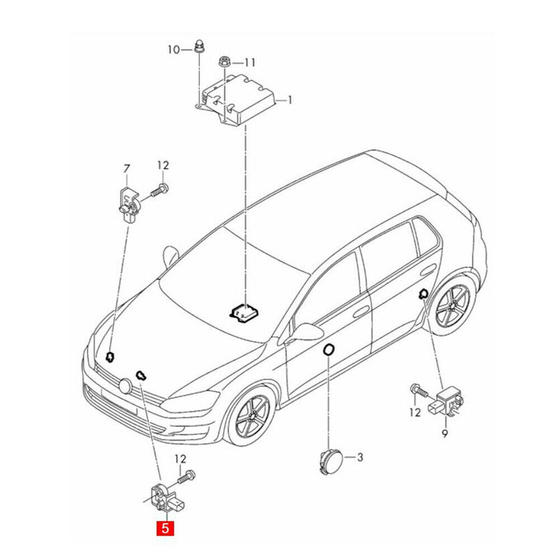 Front Crash Impact Pressure Sensor 4M0959651 for  VW Passat 2016-2021