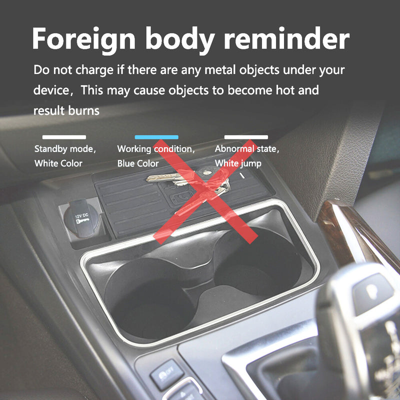 WXZOS Center Console Phone Wireless Fast Charging Pad for BMW F30 F31 F34 2013-2018