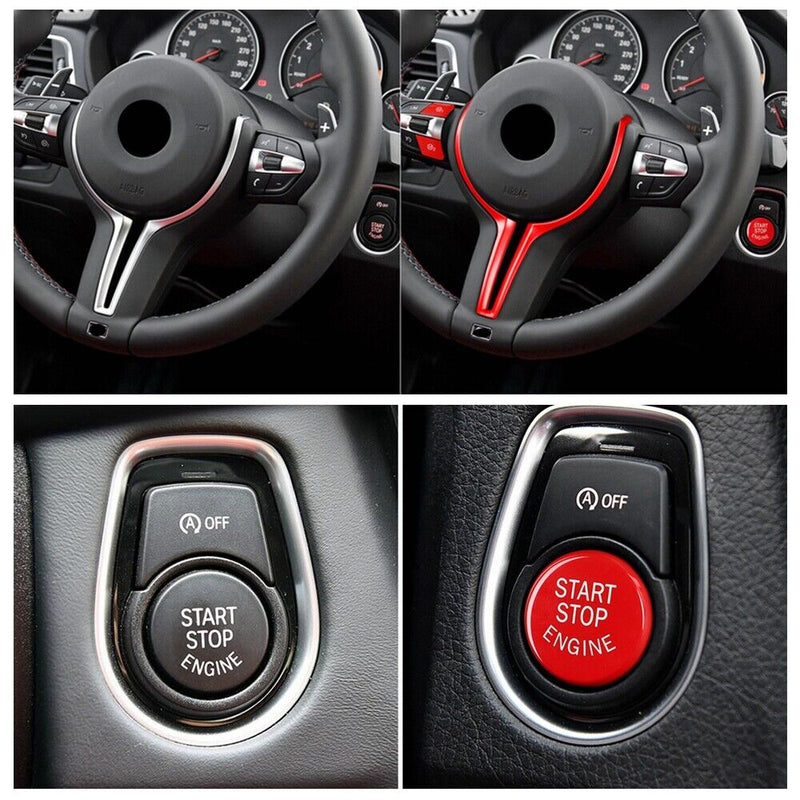 Red ABS Steering Wheel Cover w/Switch Button Trim Kit for BMW M2 F87 2016-2018