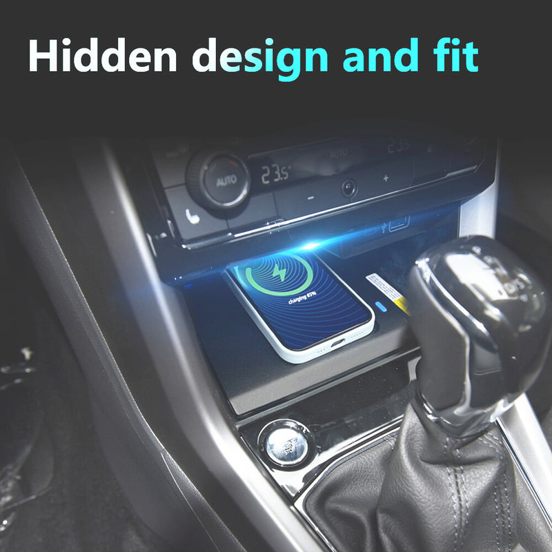 WXZOS Front Center Console Wireless Fast Charging Pad for VW T-Cross 2019-2022