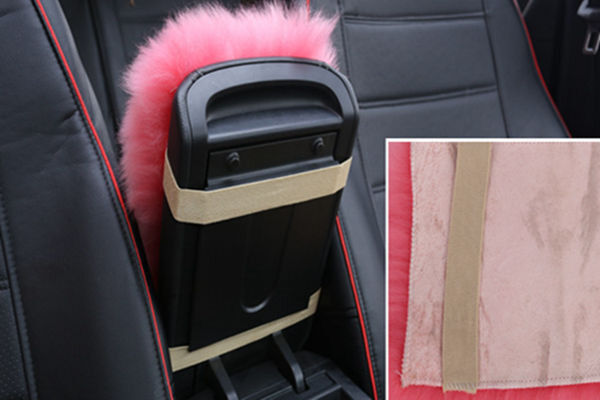 Car Armrest Console Seat Comfortable Cover Pad Cushion Pillow Mat Real Sheepskin