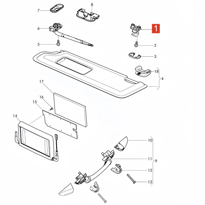 Front Sun Visor Retainer Clip for Bentley Mulsanne 2011-2019