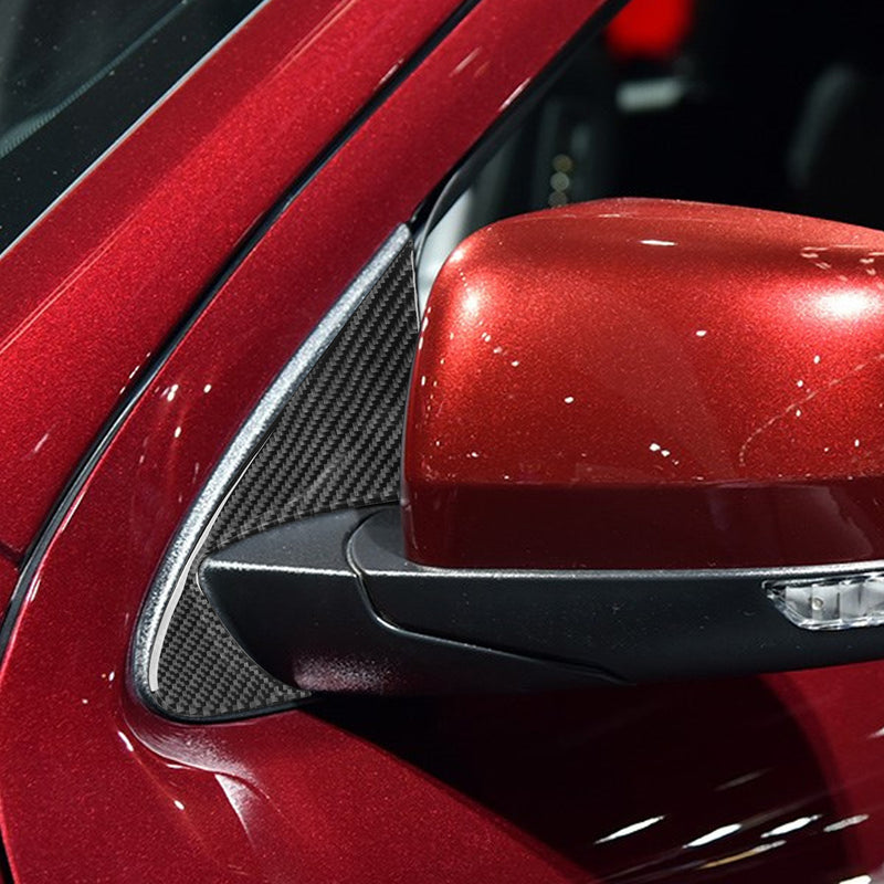 WXZOS Genuine Carbon Fiber RearView Mirior A-pillar Trim for Dodge Durango 2011-2019