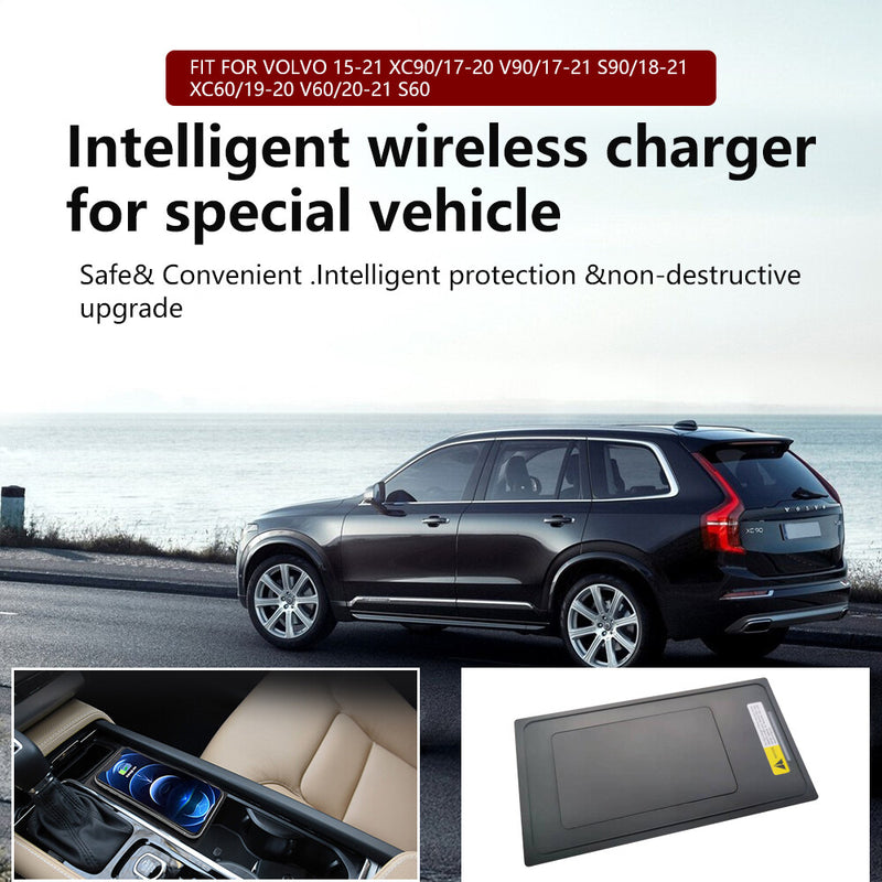 WXZOS Center Console Phone Wireless Fast Charging Pad for Volvo V90 2017-2020