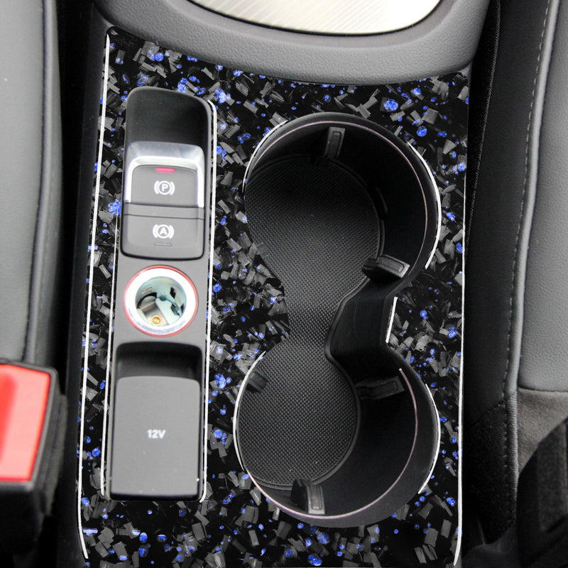 WXZOS Genuine Carbon Fiber Center Console Cup Holder Panel Trim for Audi Q3 2015-2018