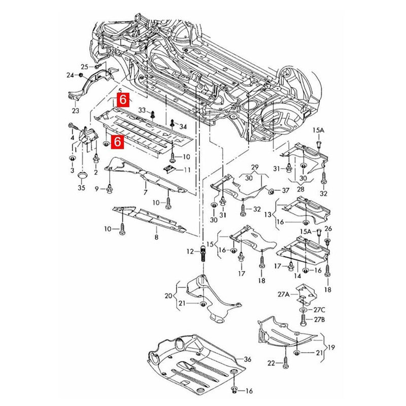 10 pezzi clip dado in plastica passaruota motore per Audi 2000-2007 A4 B6 B7