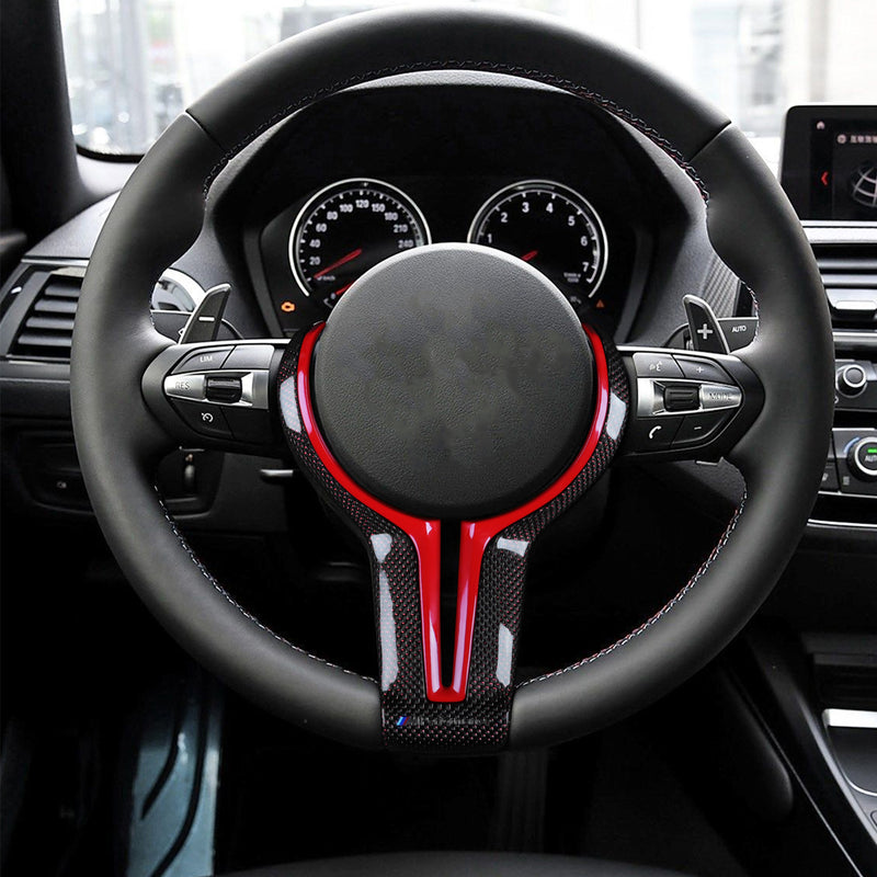 WXZOS Genuine Carbon Fiber Steering Wheel Replacement Cover for BMW M2 F87 2016-2018
