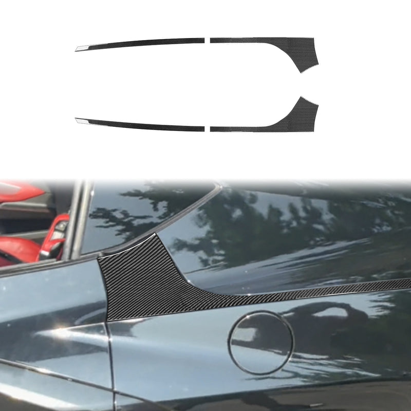 WXZOS Genuine Carbon Fiber Door Body Side Trim for Chevrolet Corvette C8 2020-2024