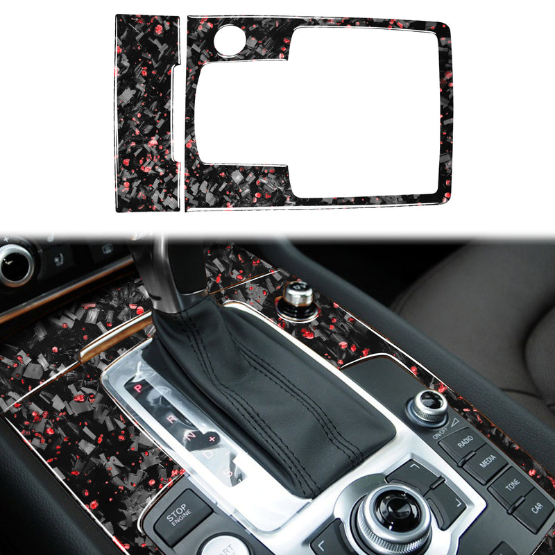 WXZOS Genuine Carbon Fiber Gear Shift Lever Panel Trim for Audi Q7 SQ7 2008-2015