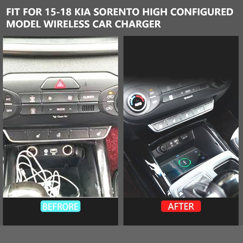 WXZOS Center Console Phone Wireless Fast Charging Pad for Kia Sorento 2015-2018