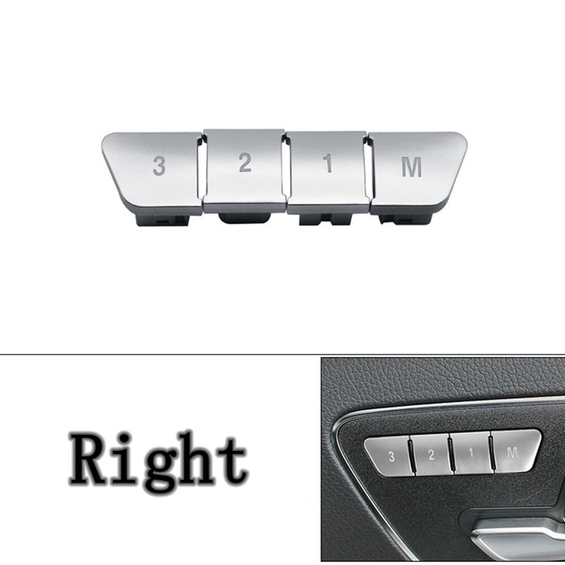WXZOS Silver Right Seat Adjust Memory Button Cover Set for Benz 2007-2013 W204 C-class