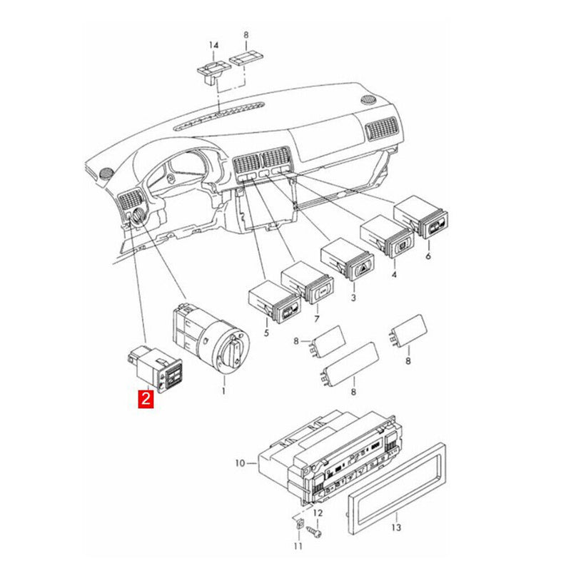 1J0941333A Instrument Panel Dimmer Switch for VW Golf MK4 Bora Jetta 1998-2005