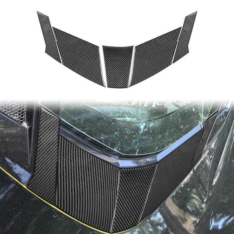 WXZOS Genuine Carbon Fiber Rear Engine Hatch Trim for Chevrolet Corvette C8 2020-2024