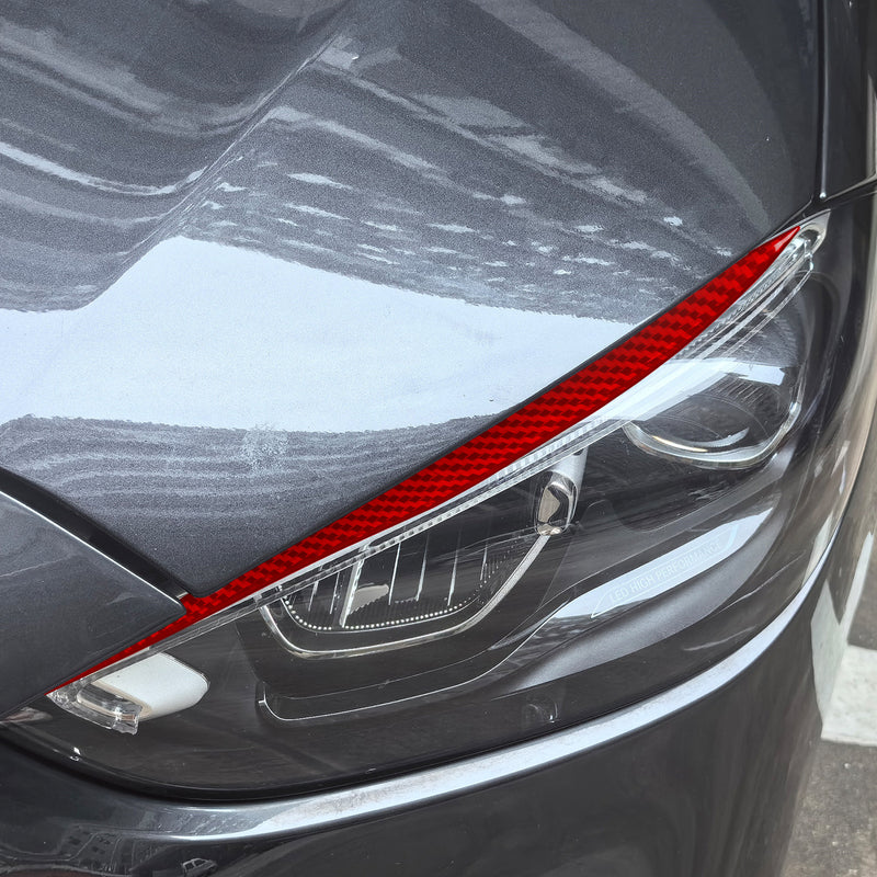 WXZOS Genuine Carbon Fiber Headlight Eyebrow Trim for Mercedes W206 C-class 2022-2024