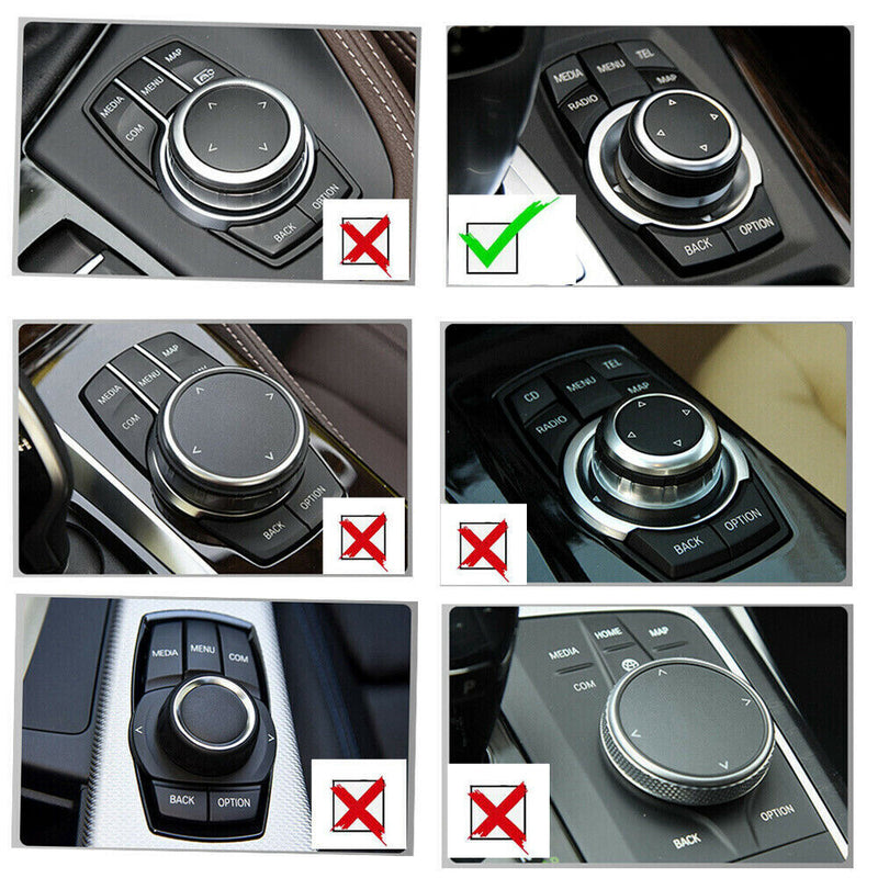 7 Button ABS Ceramic IDrive Multi-Media Knob Cover Trim for BMW 2010-2014 X1 E84