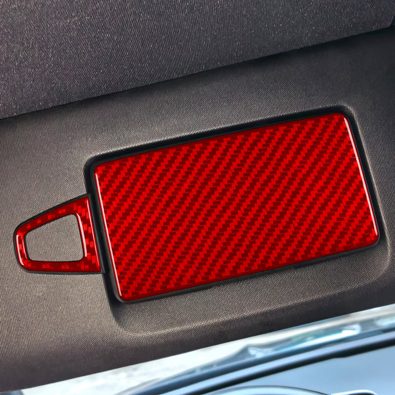 WXZOS Genuine Carbon Fiber Vanity Mirror Trim for Mercedes-Benz W206 C-class 2022-2024