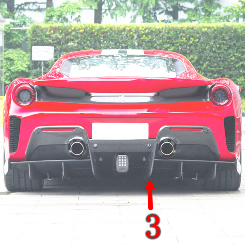 WXZOS Rear Right Bumper Spoiler Fin Trim for Ferrari 488 GTB Spider Pista 2015-2018