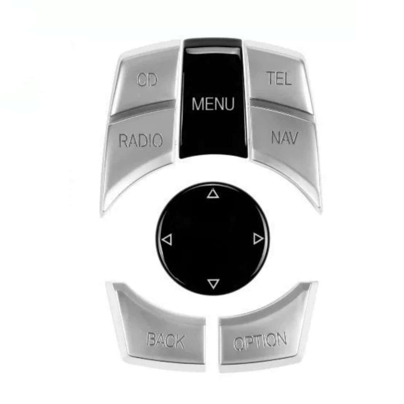 WXZOS Chrome IDrive Multi-Media Switch Button Cover for BMW 5Series E60 E61 2009-2010