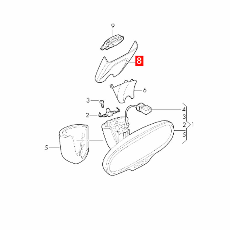 WXZOS Interior Rear View Mirror Trim Cover for Audi A6 allroad A6 Avant C8 2020-2024