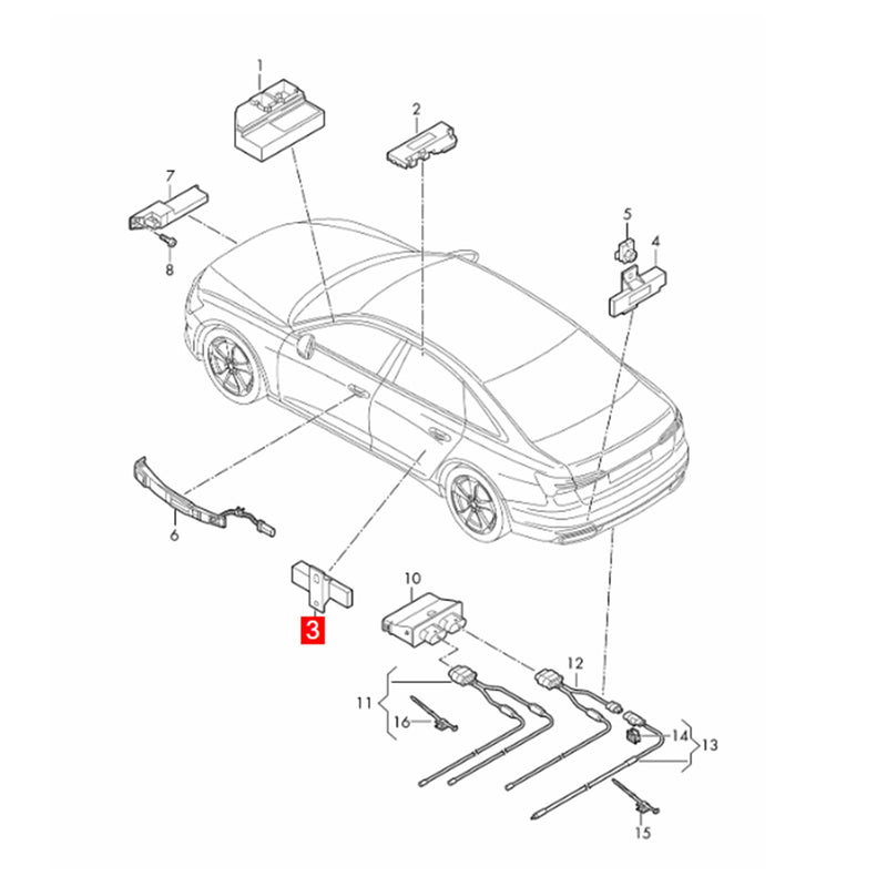 WXZOS 4M0907247 Keyless Entry Antenna for Audi A6 Allroad A6 Avant C8 2019-2024