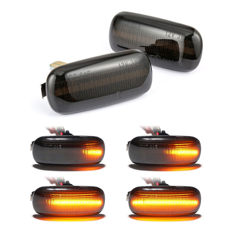 2Pcs Flowing Dynamic LED Side Marker Light Turn Signal Lamp For Audi A3 A4 A6