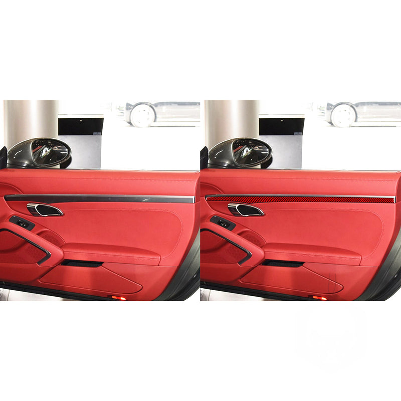 WXZOS Genuine Carbon Fiber Door Panel Trim for Porsche 718 Boxster 982 2017-2025