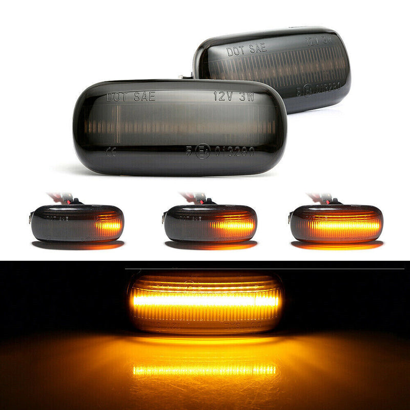 2Pcs Flowing Dynamic LED Side Marker Light Turn Signal Lamp For Audi A3 A4 A6