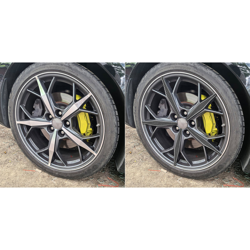 WXZOS Genuine Carbon Fiber Wheel Rim Trim Strip for Chevrolet Corvette C8 2020-2024
