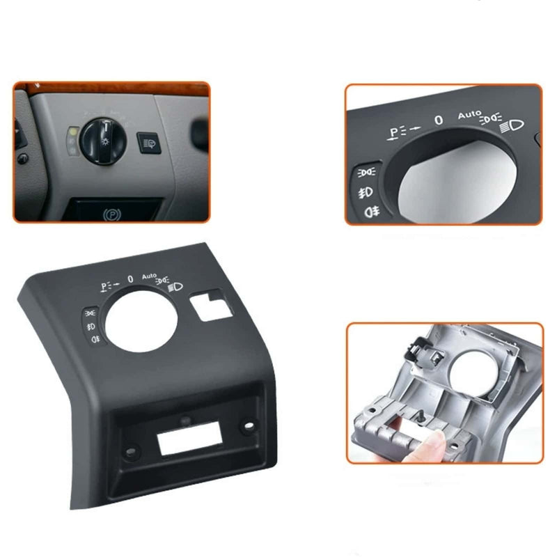Black Headlight Switch Bezel Panel Cover for MercedesBenz W220 S-Class 1998-2005