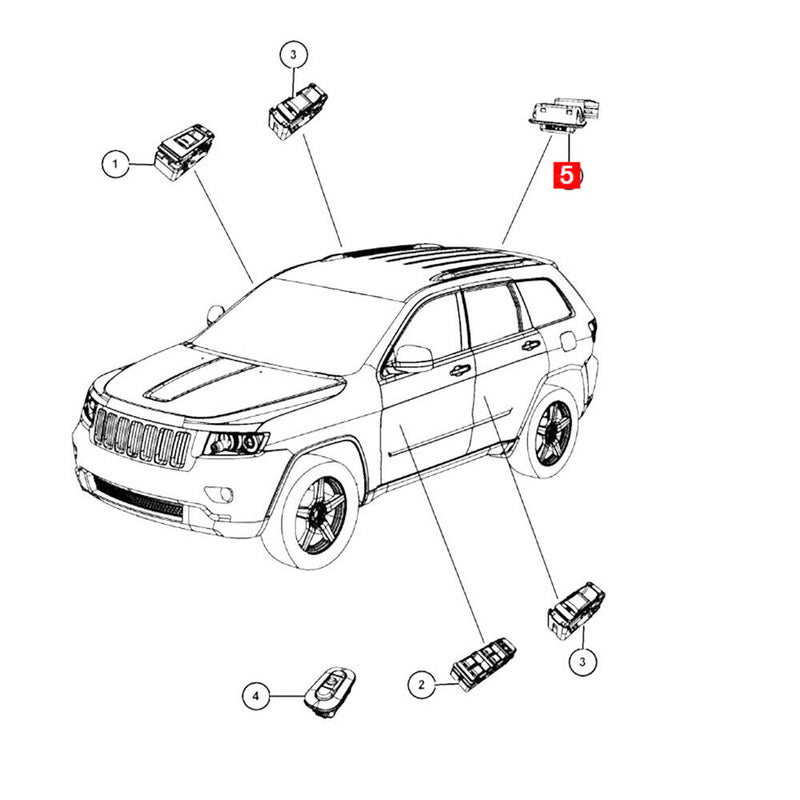 68083081AA Trunk Lid Tailgate Control Switch for 2011-2013 Jeep Grand Chrokee