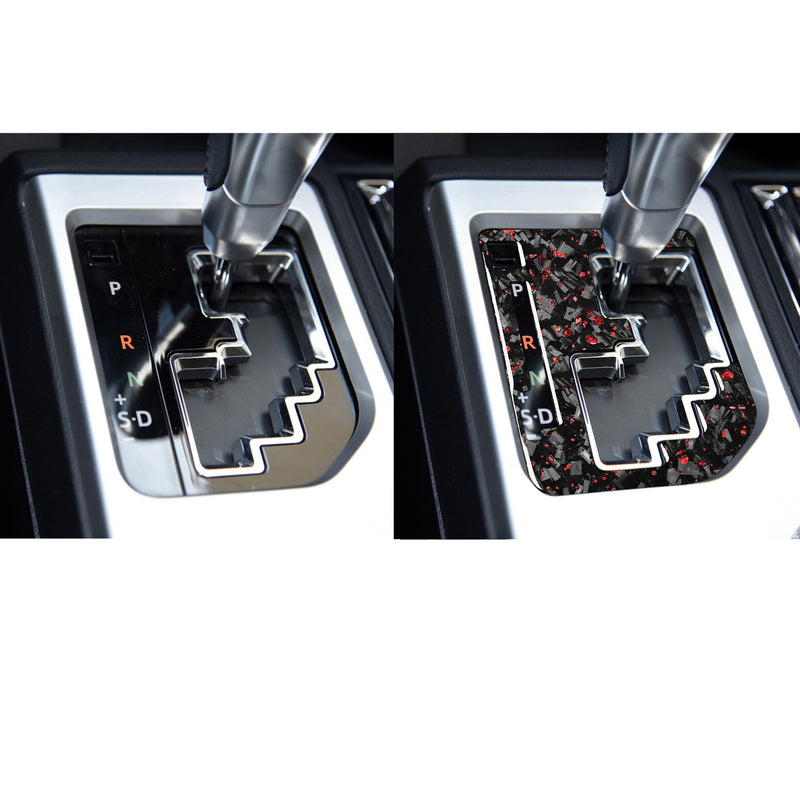 WXZOS Genuine Carbon Fiber Gear Shift Knob Lever Panel Trim for Toyota Tundra 2014-18