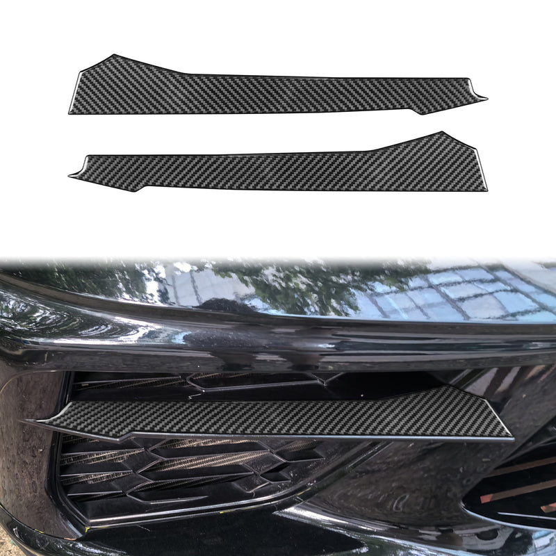 WXZOS Genuine Carbon Fiber Front Intake Vents Trim for Chevrolet Corvette C8 2020-2024