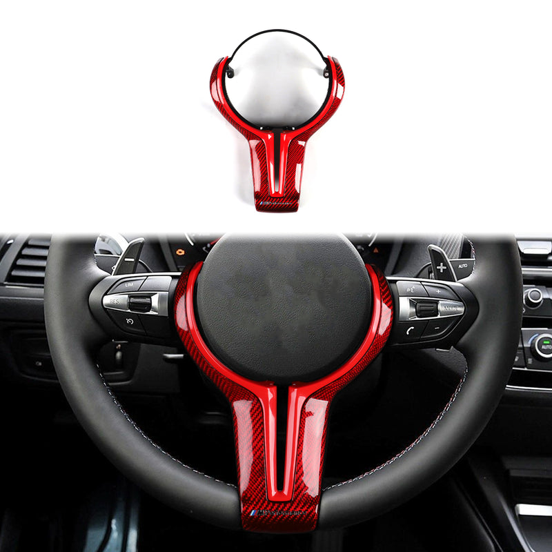 WXZOS Genuine Carbon Fiber Steering Wheel Replacement Cover for BMW F10 M5 2011-2016