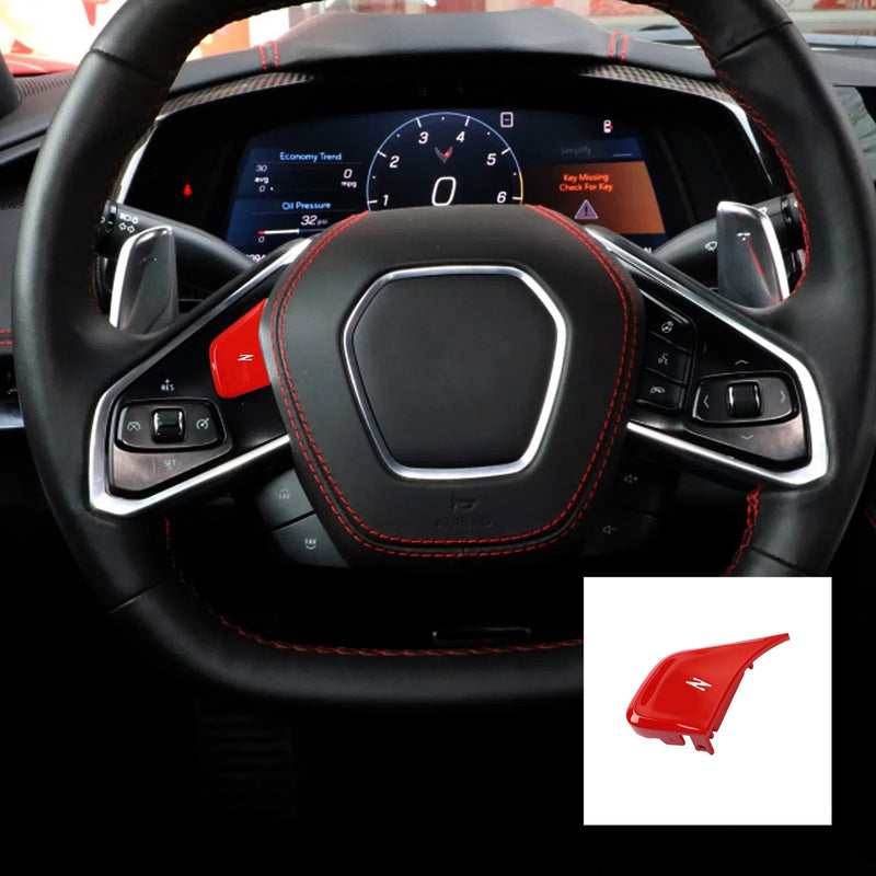 WXZOS Steering Wheel Left Z-Mode Button Trim Cover for Chevrolet Corvette C8 2020-2024