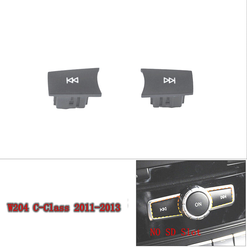 WXZOS CD Audio Control Button Knob Cover Set for Mercedes-Benz W204 C-class 2011-2013