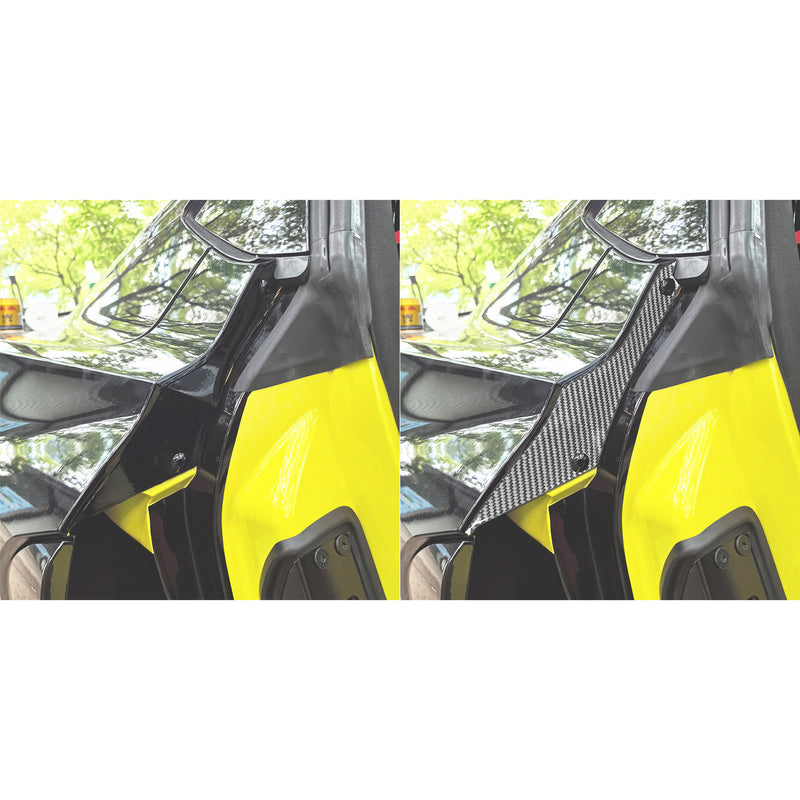 WXZOS Genuine Carbon Fiber Rear Door Frame Trim for Chevrolet Corvette C8 2020-2024