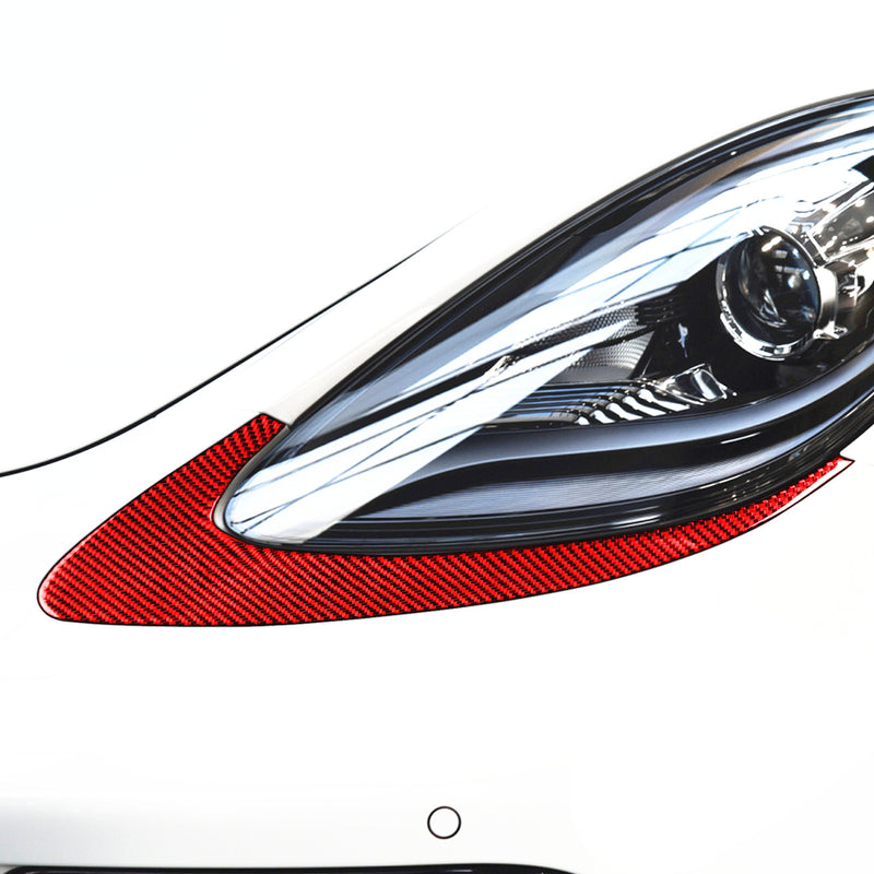 WXZOS Genuine Carbon Fiber Headlight Eyebrow Trim for Porsche 718 Boxster 2017-2025