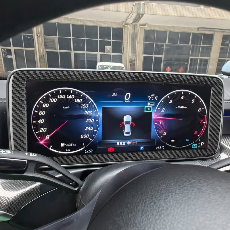 WXZOS Carbon Fiber Instrument Cluster Display Screen Trim for Benz W206 C-clas 2022-24