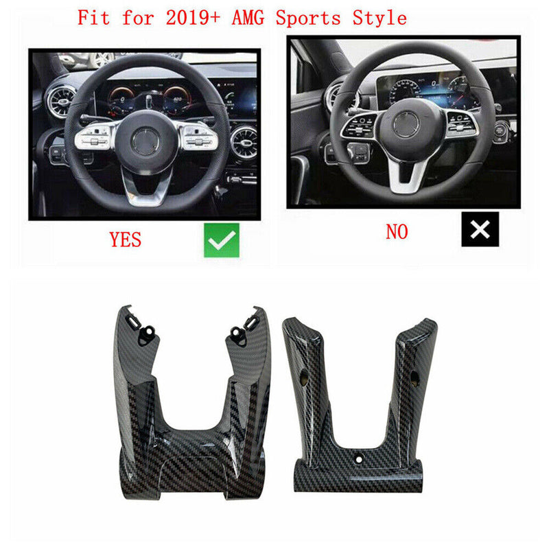 Steering Wheel Lower Carbon Fiber Trim U Shape Cover for Mercedes-Benz AMG 2019+