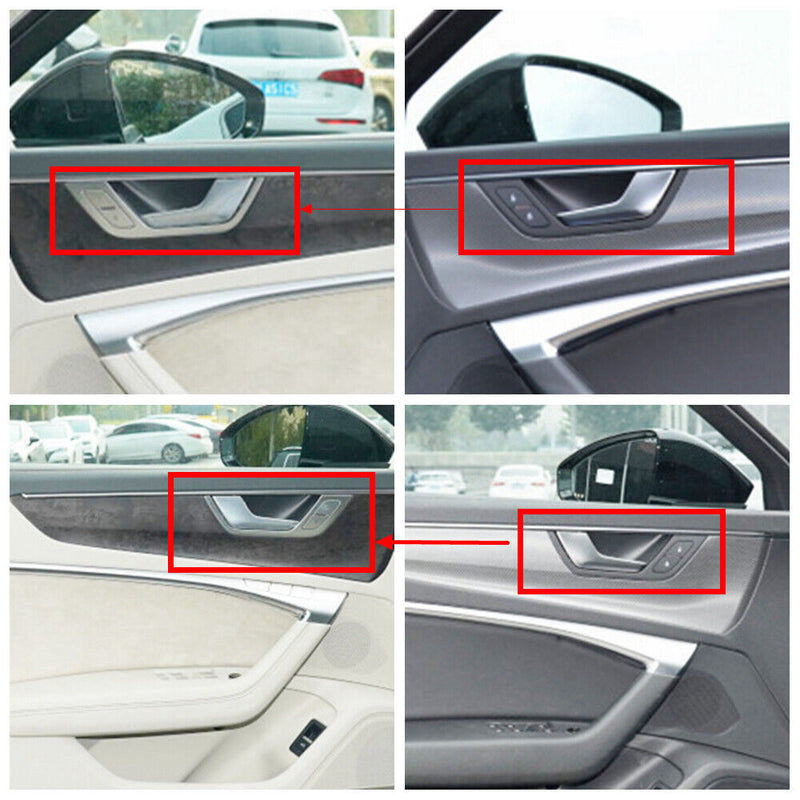 4pcs Inner Door Handle Bowl Trim Decor Panel Cover for Audi 2019+ A6 C8