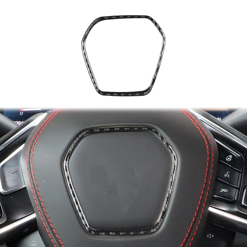 WXZOS Genuine Carbon Fiber Steering Wheel Frame Trim for Chevrolet Corvette C8 2020-24