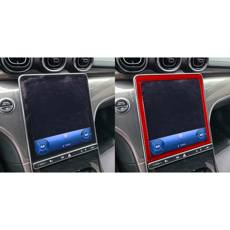 WXZOS Carbon Fiber ‌Center Console LCD Display Screen Trim for Benz W206 C-class 22-24