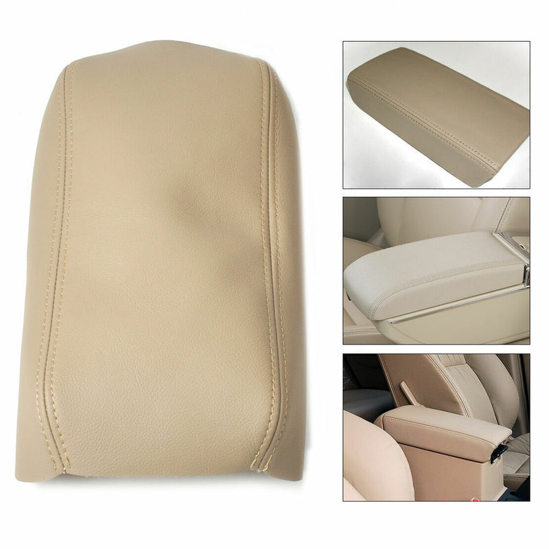 Beige Leather Console Lid Armrest Cover For Honda 2003-2007 Accord