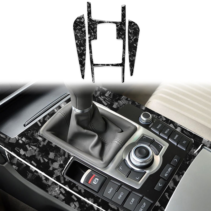 WXZOS Genuine Carbon Fiber Gear Shift Lever Panel Trim for Audi A6 C6 S6 RS6 2005-2011